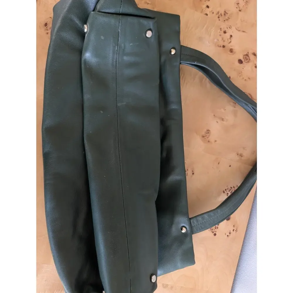 Kate Spade Sutton Place Claudia Lamb Skin Leather Tote Hunter Green